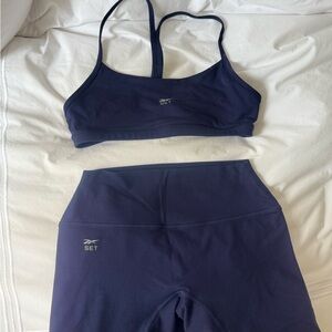 SET Active Navy Blue Sports Bra and Leggings Set